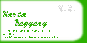 marta magyary business card